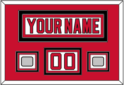 New Jersey Nameplate, Number (Shoulder) & 2 Stanley Cup Finals Jersey Patches - Home White (1992-2007) - Premier Tier 2