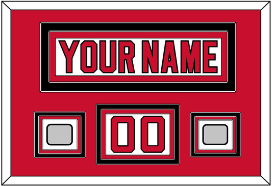 New Jersey Nameplate, Number (Shoulder) & 2 Stanley Cup Finals Jersey Patches - Home White (1992-2007) - Premier Tier 2