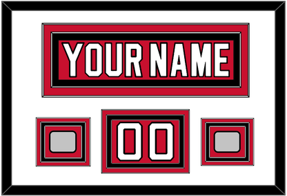 New Jersey Nameplate, Number (Shoulder) & 2 Stanley Cup Finals Jersey Patches - Road Red (1992-2007) - Premier Tier 1