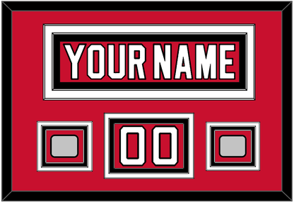 New Jersey Nameplate, Number (Shoulder) & 2 Stanley Cup Finals Jersey Patches - Road Red (1992-2007) - Premier Tier 2