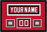 New Jersey Nameplate, Number (Shoulder) & 2 Stanley Cup Finals Jersey Patches - Road Red (1992-2007) - Triple Mat 2