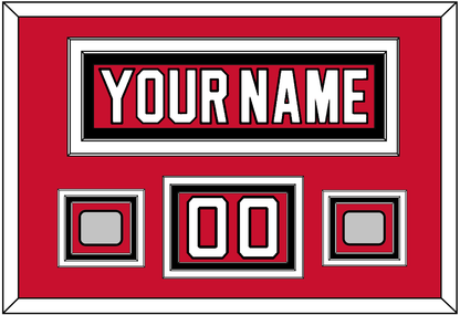 New Jersey Nameplate, Number (Shoulder) & 2 Stanley Cup Finals Jersey Patches - Road Red (1992-2007) - Premier Tier 2