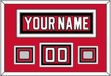 New Jersey Nameplate, Number (Shoulder) & 2 Stanley Cup Finals Jersey Patches - Road Red (1992-2007) - Triple Mat 2