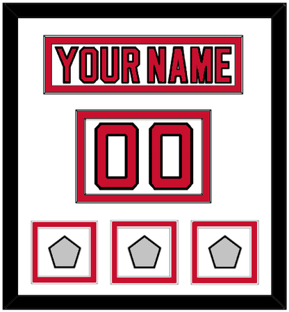 New Jersey Nameplate, Number (Shoulder) & Stanley Cup Finals 1995, 2000 & 2003 Jersey Patches - Home White (1992-2007) - Signature Tier 1