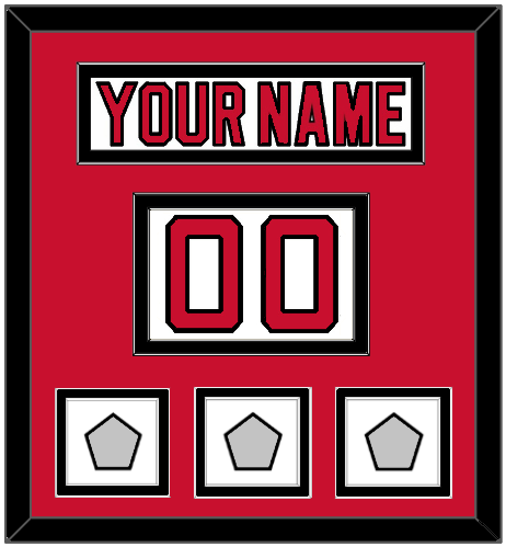 New Jersey Nameplate, Number (Shoulder) & Stanley Cup Finals 1995, 2000 & 2003 Jersey Patches - Home White (1992-2007) - Signature Tier 2