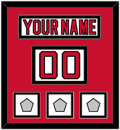 New Jersey Nameplate, Number (Shoulder) & Stanley Cup Finals 1995, 2000 & 2003 Jersey Patches - Home White (1992-2007) - Signature Tier 2