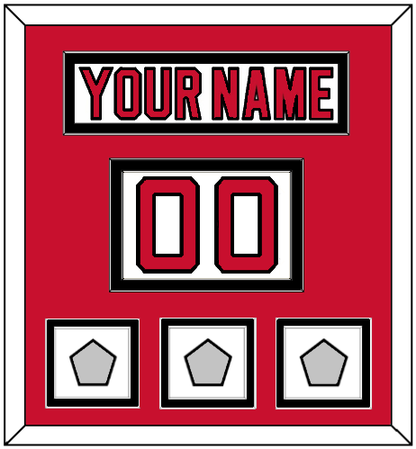 New Jersey Nameplate, Number (Shoulder) & Stanley Cup Finals 1995, 2000 & 2003 Jersey Patches - Home White (1992-2007) - Signature Tier 2