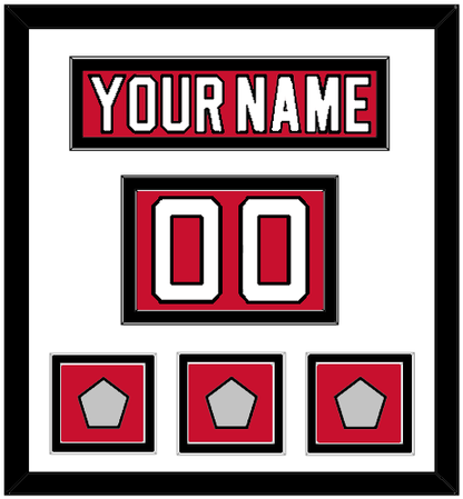 New Jersey Nameplate, Number (Shoulder) & Stanley Cup Finals 1995, 2000 & 2003 Jersey Patches - Road Red (1992-2007) - Signature Tier 1