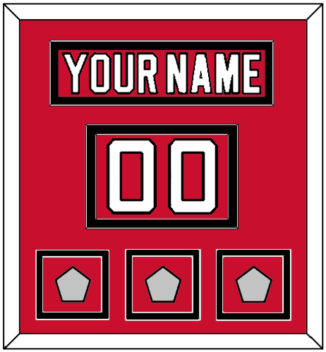 New Jersey Nameplate, Number (Shoulder) & Stanley Cup Finals 1995, 2000 & 2003 Jersey Patches - Road Red (1992-2007) - Signature Tier 2