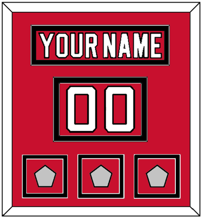 New Jersey Nameplate, Number (Shoulder) & Stanley Cup Finals 1995, 2000 & 2003 Jersey Patches - Road Red (1992-2007) - Signature Tier 2