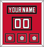 New Jersey Nameplate, Number (Shoulder) & Stanley Cup Finals 1995, 2000 & 2003 Jersey Patches - Road Red (1992-2007) - Double Mat 2