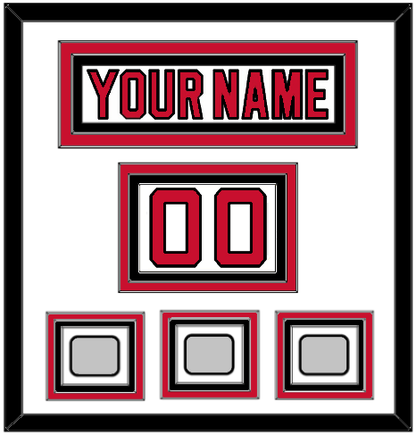 New Jersey Nameplate, Number (Shoulder) & Stanley Cup Finals 1995, 2000 & 2003 Jersey Patches - Home White (1992-2007) - Premier Tier 1