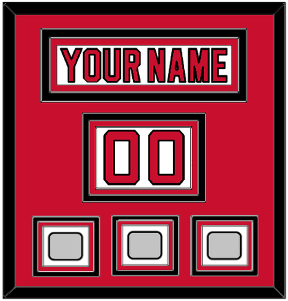New Jersey Nameplate, Number (Shoulder) & Stanley Cup Finals 1995, 2000 & 2003 Jersey Patches - Home White (1992-2007) - Premier Tier 2