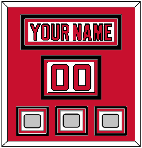 New Jersey Nameplate, Number (Shoulder) & Stanley Cup Finals 1995, 2000 & 2003 Jersey Patches - Home White (1992-2007) - Premier Tier 2