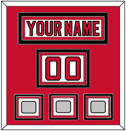 New Jersey Nameplate, Number (Shoulder) & Stanley Cup Finals 1995, 2000 & 2003 Jersey Patches - Home White (1992-2007) - Premier Tier 2