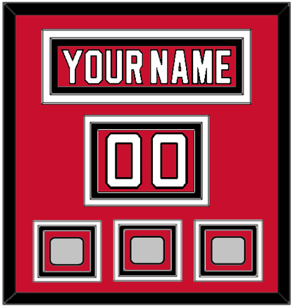 New Jersey Nameplate, Number (Shoulder) & Stanley Cup Finals 1995, 2000 & 2003 Jersey Patches - Road Red (1992-2007) - Premier Tier 2