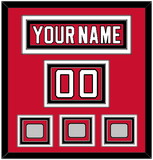 New Jersey Nameplate, Number (Shoulder) & Stanley Cup Finals 1995, 2000 & 2003 Jersey Patches - Road Red (1992-2007) - Triple Mat 2