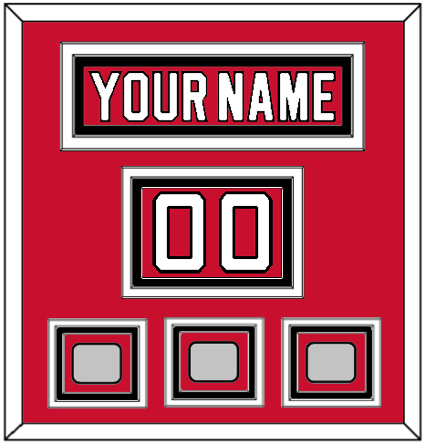 New Jersey Nameplate, Number (Shoulder) & Stanley Cup Finals 1995, 2000 & 2003 Jersey Patches - Road Red (1992-2007) - Premier Tier 2