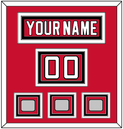 New Jersey Nameplate, Number (Shoulder) & Stanley Cup Finals 1995, 2000 & 2003 Jersey Patches - Road Red (1992-2007) - Premier Tier 2