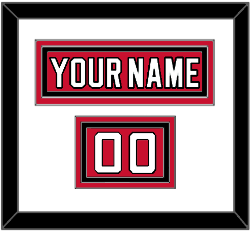 New Jersey Nameplate & Number (Shoulder) - Road Red (1992-2007) - Triple Mat 1