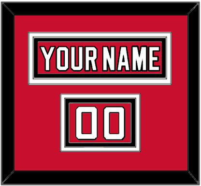 New Jersey Nameplate & Number (Shoulder) - Home Red (2007-2017) - Premier Tier 2