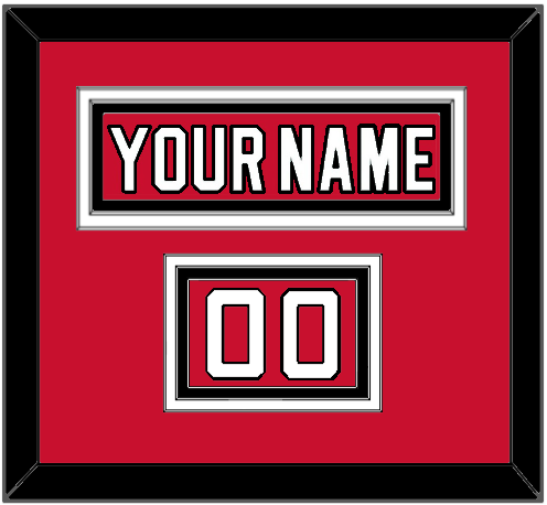 New Jersey Nameplate & Number (Shoulder) - Road Red (1992-2007) - Triple Mat 2