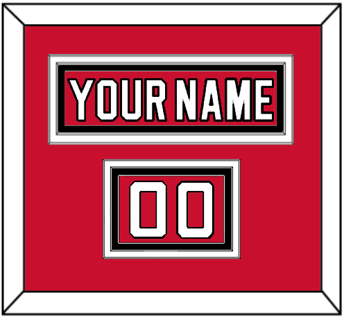 New Jersey Nameplate & Number (Shoulder) - Home Red (2007-2017) - Premier Tier 2