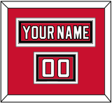 New Jersey Nameplate & Number (Shoulder) - Road Red (1992-2007) - Triple Mat 2