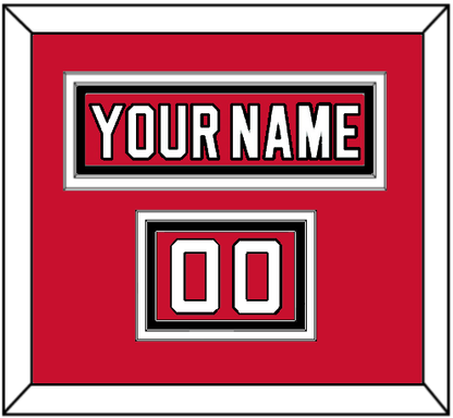 New Jersey Nameplate & Number (Shoulder) - Home Red - Premier Tier 2