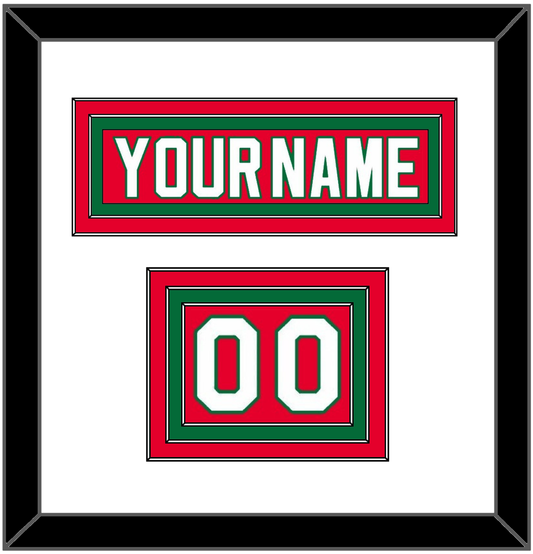 New Jersey Nameplate & Number (Shoulder) - Road Red (1982-1992) - Premier Tier 1