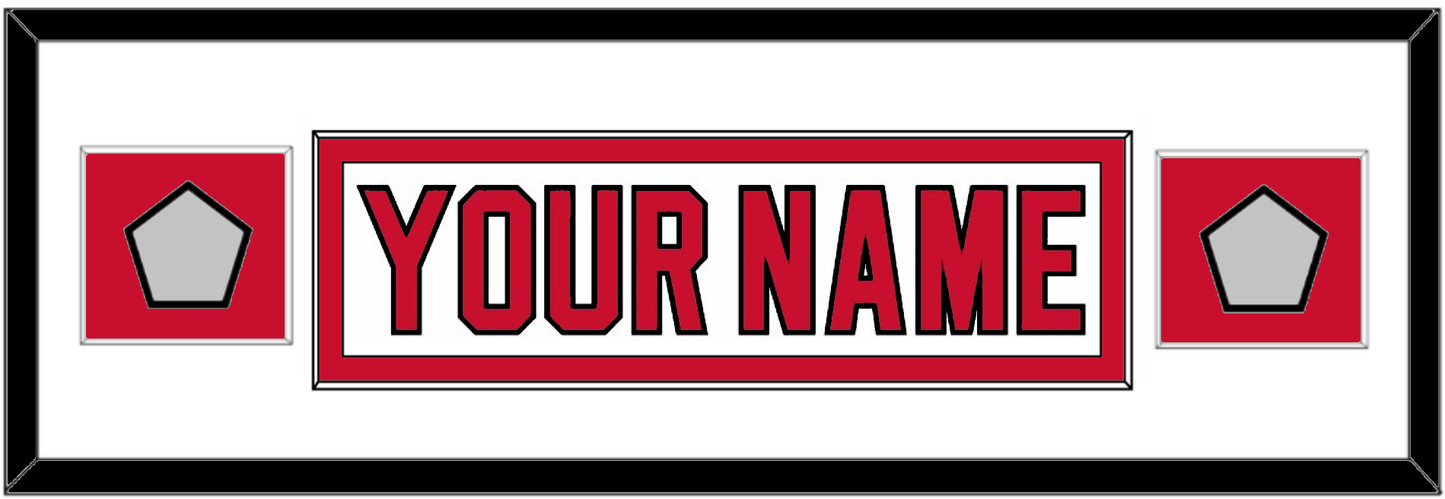 New Jersey Nameplate & 2 Stanley Cup Finals Patches - Home White (1992-2007) - Essential Tier 2