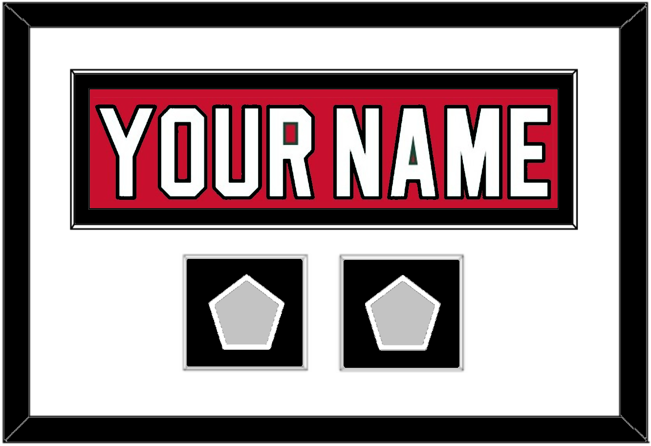 New Jersey Nameplate & 2 Stanley Cup Finals Patches - Road Red (1992-2007) - Essential Tier 1