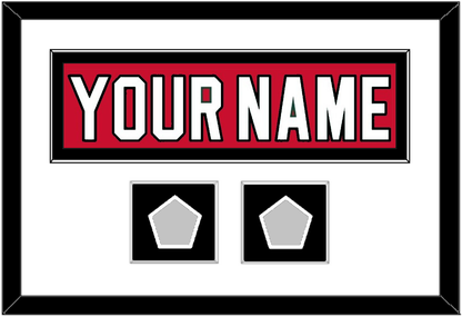 New Jersey Nameplate & 2 Stanley Cup Finals Patches - Road Red (1992-2007) - Essential Tier 1