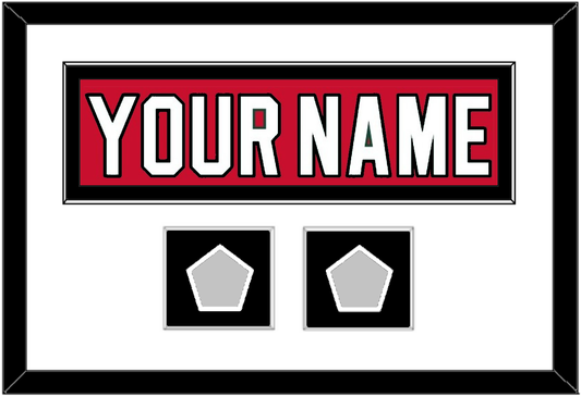 New Jersey Nameplate & 2 Stanley Cup Finals Patches - Road Red (1992-2007) - Essential Tier 1