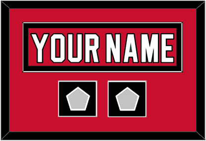 New Jersey Nameplate & 2 Stanley Cup Finals Patches - Road Red (1992-2007) - Essential Tier 3
