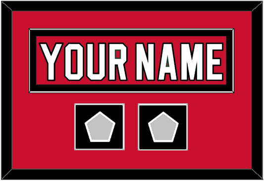 New Jersey Nameplate & 2 Stanley Cup Finals Patches - Road Red (1992-2007) - Essential Tier 3
