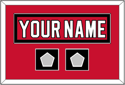 New Jersey Nameplate & 2 Stanley Cup Finals Patches - Road Red (1992-2007) - Essential Tier 3