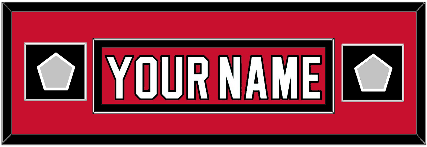 New Jersey Nameplate & 2 Stanley Cup Finals Patches - Road Red (1992-2007) - Essential Tier 4