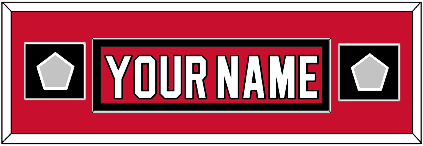 New Jersey Nameplate & 2 Stanley Cup Finals Patches - Road Red (1992-2007) - Essential Tier 4