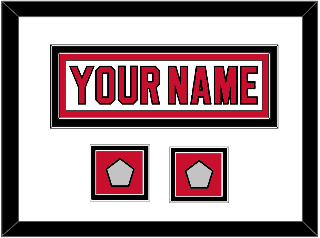 New Jersey Nameplate & 2 Stanley Cup Finals Patches - Home White (1992-2007) - Signature Tier 1