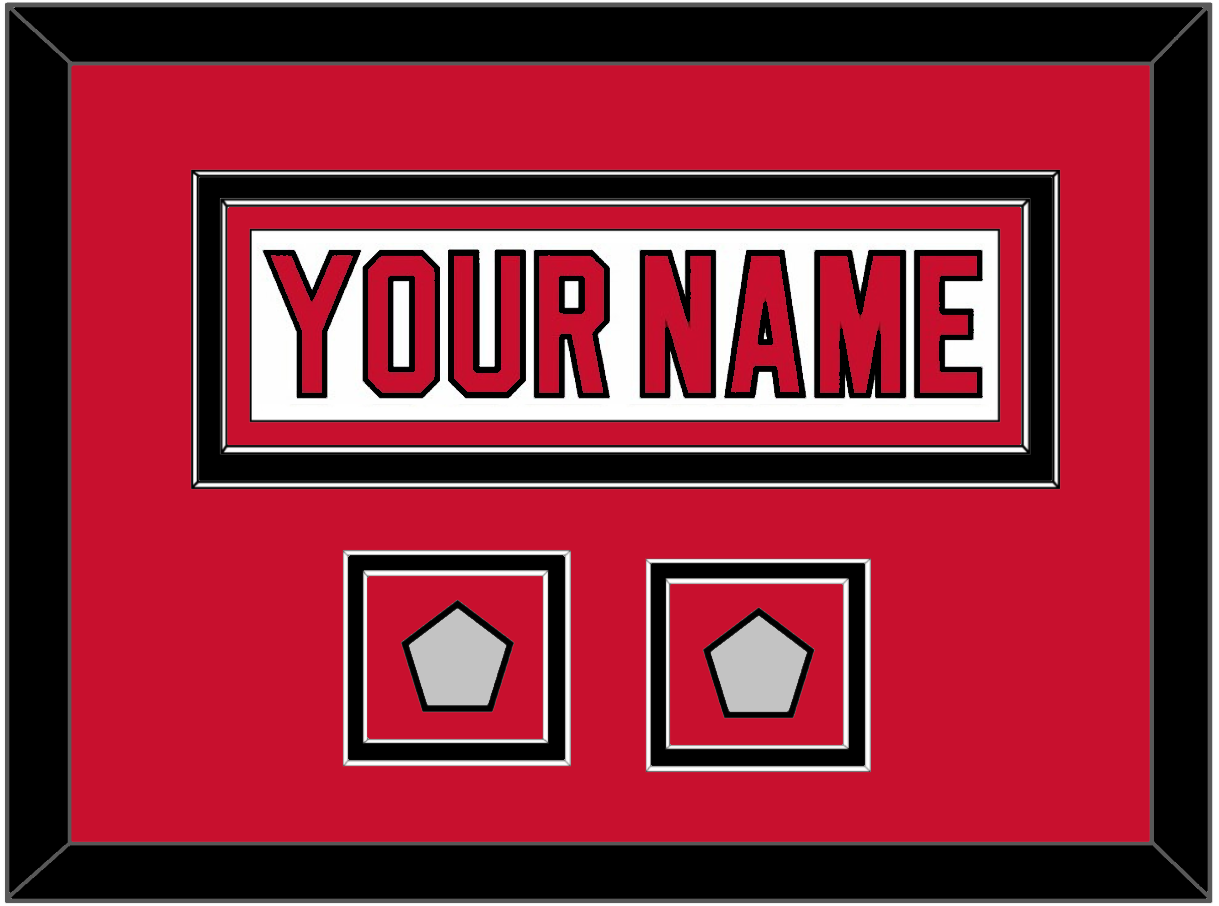 New Jersey Nameplate & 2 Stanley Cup Finals Patches - Home White (1992-2007) - Signature Tier 3