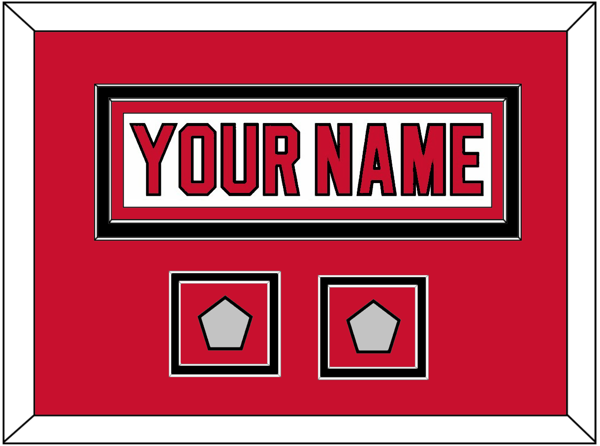 New Jersey Nameplate & 2 Stanley Cup Finals Patches - Home White (1992-2007) - Signature Tier 3