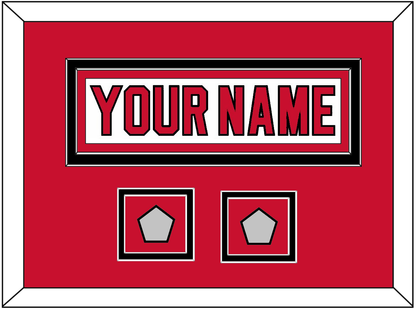 New Jersey Nameplate & 2 Stanley Cup Finals Patches - Home White (1992-2007) - Signature Tier 3