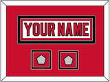 New Jersey Nameplate & 2 Stanley Cup Finals Patches - Home White (1992-2007) - Double Mat 3