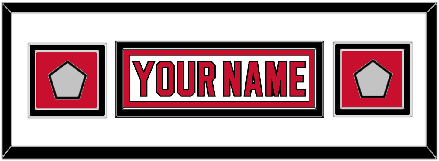 New Jersey Nameplate & 2 Stanley Cup Finals Patches - Home White (1992-2007) - Signature Tier 2
