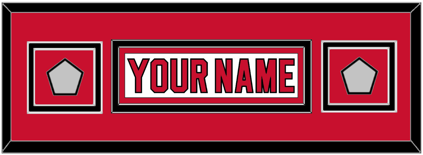 New Jersey Nameplate & 2 Stanley Cup Finals Patches - Home White (1992-2007) - Signature Tier 4