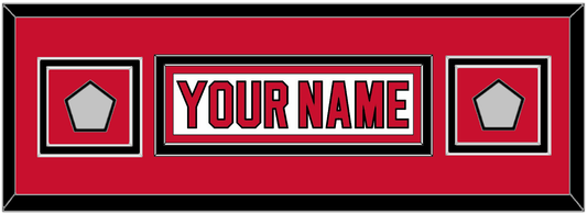 New Jersey Nameplate & 2 Stanley Cup Finals Patches - Home White (1992-2007) - Signature Tier 4