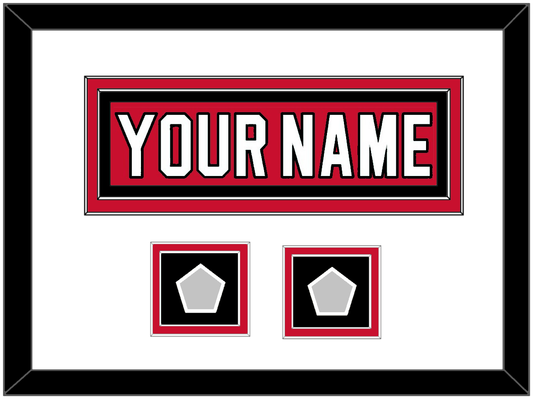 New Jersey Nameplate & 2 Stanley Cup Finals Patches - Road Red (1992-2007) - Signature Tier 1
