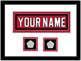 New Jersey Nameplate & 2 Stanley Cup Finals Patches - Road Red (1992-2007) - Double Mat 1