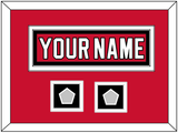 New Jersey Nameplate & 2 Stanley Cup Finals Patches - Road Red (1992-2007) - Double Mat 3